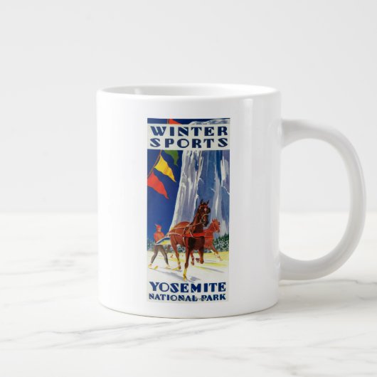 Wintersport bei Yosemite PosterYosemite, CA Jumbo-Tasse (Rechts)