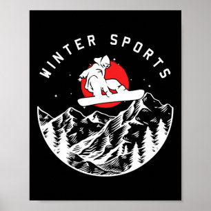 Wintersport Extreme Snowboarder Mountains Downhi Poster