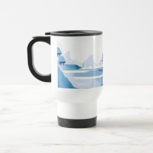 Wintersport-Illustration Reisebecher