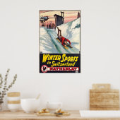 Wintersport in der Schweiz Gstaad Schweizer Skigeb Poster (Küche)