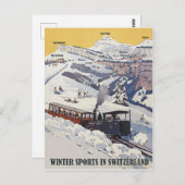 Wintersport in der Schweiz, Vintage Postkarte (Vorne/Hinten)