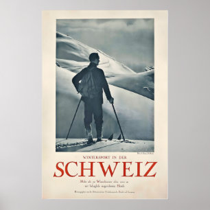 Wintersport in der Schweiz Vintage-Reiseposter Poster