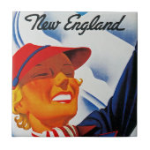 Wintersport in New England Fliese (Vorderseite)