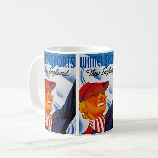 Wintersport in New England Kaffeetasse (Vorderseite Links)