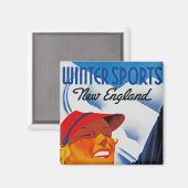 Wintersport in New England Magnet (Vorderseite/Rückseite)