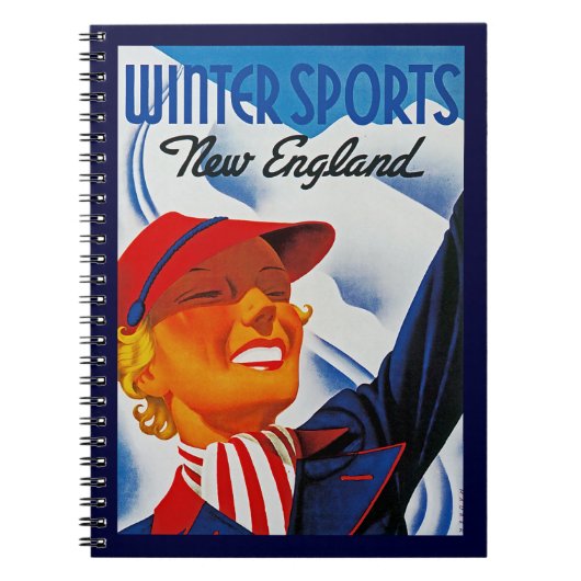 Wintersport in New England Notizblock (Vorderseite)