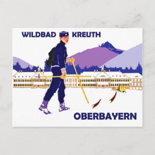 Wintersport in Wildbad - kreuth, Oberbayern Postkarte