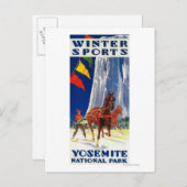 Wintersport in Yosemite PosterYosemite, CA Postkarte (Vorne/Hinten)