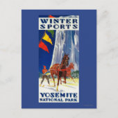 Wintersport in Yosemite PosterYosemite, CA Postkarte (Vorderseite)