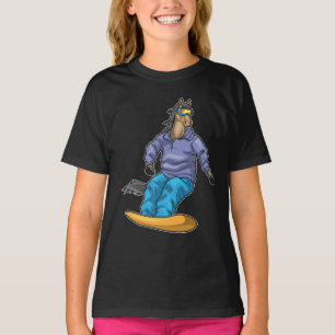 Wintersport mit Pferd Snowboard T-Shirt