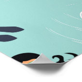 Wintersport nahtlos Muster. Junge schöne Frau Poster (Ecke)