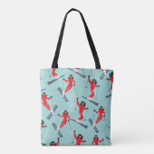Wintersport nahtlos Muster. Junge schöne Frau Tasche (Rückseite)