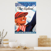 Wintersport New England New Haven Bahn Poster (Küche)