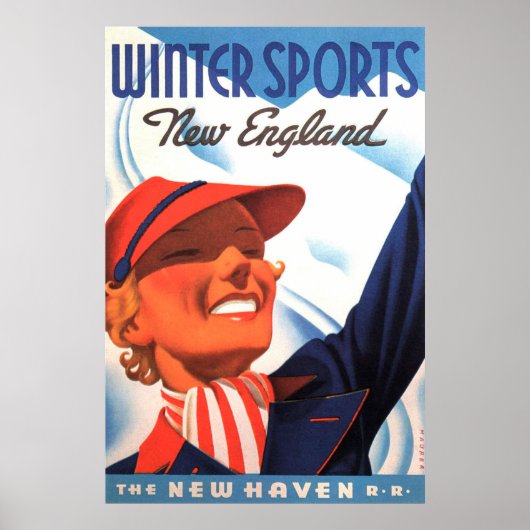 Wintersport New England New Haven Bahn Poster (Vorne)