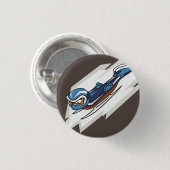Wintersport Skelett Flair Pinback Button (Vorne & Hinten)