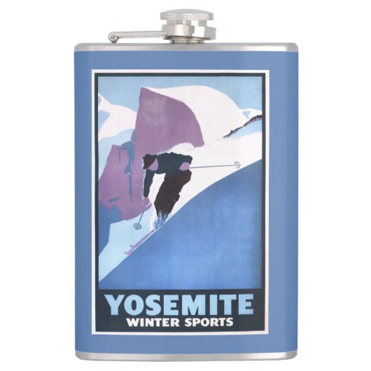 Wintersport-Ski-Werbeposter Flachmann (Vorderseite)