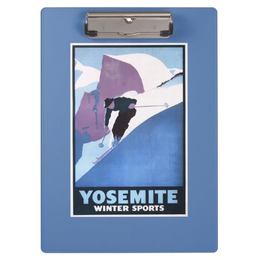 Wintersport-Ski-Werbeposter Klemmbrett (Vorderseite)