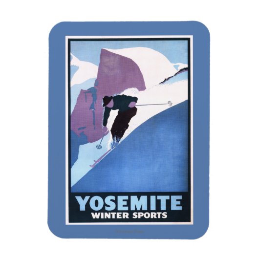Wintersport-Ski-Werbeposter Magnet (Vertikal)