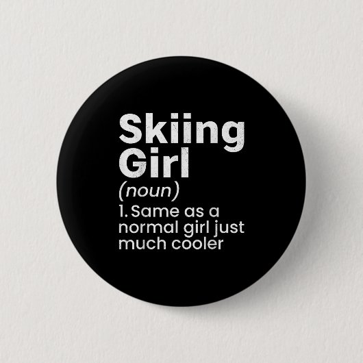 Wintersport Skifahren Mädchen Lustige Definition S Button (Vorderseite)