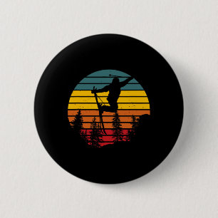 Wintersport Skifahrer Snowboarder Retro Vintage Button