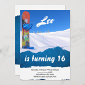 Wintersport Snowboarden Einladung zum Geburtstag (Vorne/Hinten)