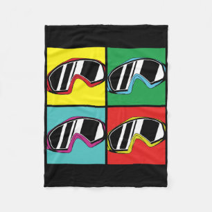 Wintersport Snowboarden Goggles Pop Art Snowboarde Fleecedecke