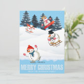 Wintersport Snowmen Illustration Weihnachten (Stehend Vorderseite)