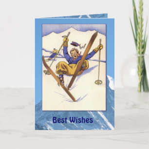 Wintersport – Vintage‑Sturz im Schnee Karte