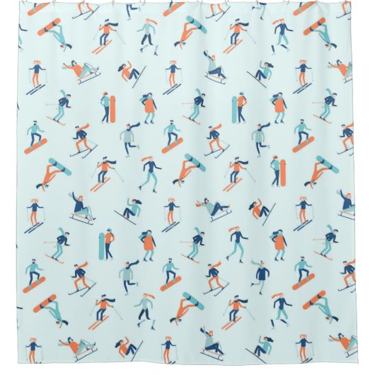 Wintersportart Duschvorhang (Vorderseite)