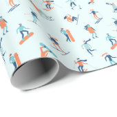 Wintersportart Geschenkpapier (Rolleneckpunkt)