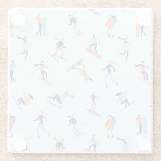 Wintersportart Glasuntersetzer (Rückseite)