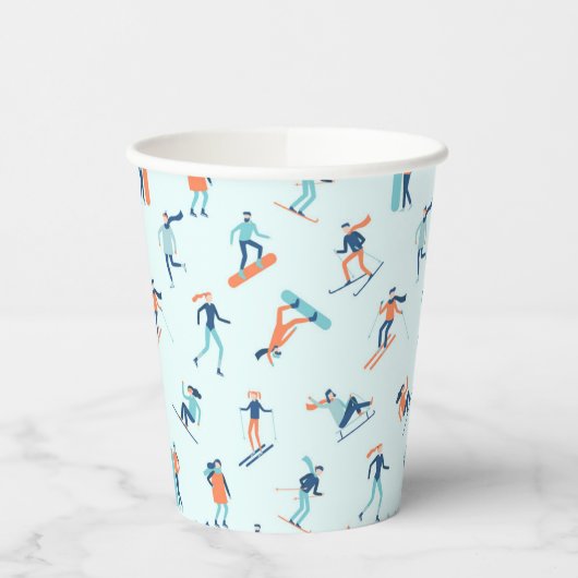 Wintersportart Pappbecher (Links)