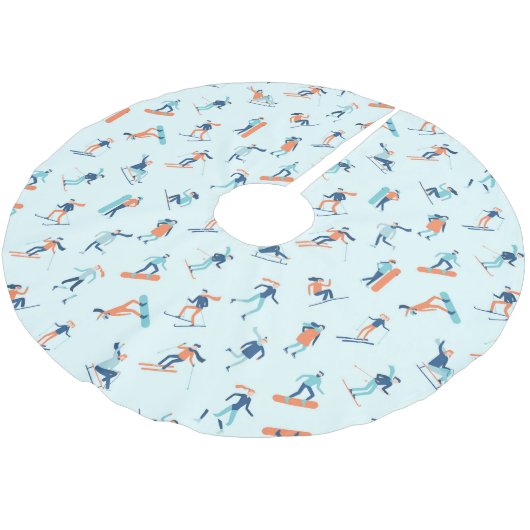 Wintersportart Polyester Weihnachtsbaumdecke (Schrägansicht)