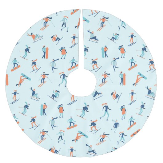 Wintersportart Polyester Weihnachtsbaumdecke (Vorderseite)