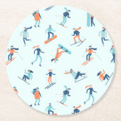 Wintersportart Runder Pappuntersetzer (Vorderseite)