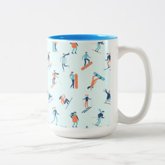 Wintersportart Zweifarbige Tasse (Rechts)