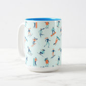 Wintersportart Zweifarbige Tasse (Vorderseite Links)