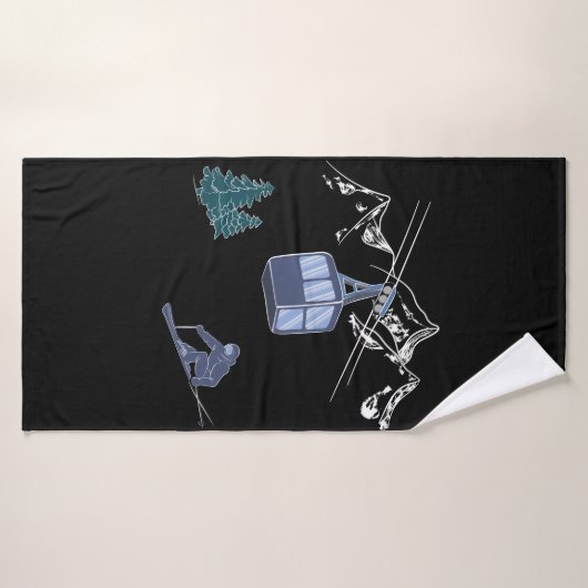 Wintersportarten in der Skizze Badehandtuch (Badehandtuch)