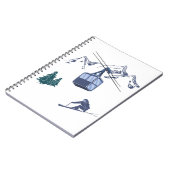 Wintersportarten in der Skizze Notizblock (Linke Seite)