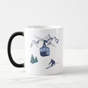 Wintersportarten in der Skizze Verwandlungstasse