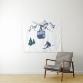 Wintersportarten in der Skizze Wandteppich (Beispiel (Horizontal))