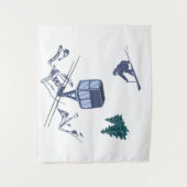 Wintersportarten in der Skizze Wandteppich (Vorderseite)