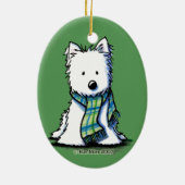 Wintersportarten Scarf Westie Keramik Ornament (Hinten)