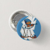 Wintersportbiathlon Flair Button (Vorne & Hinten)