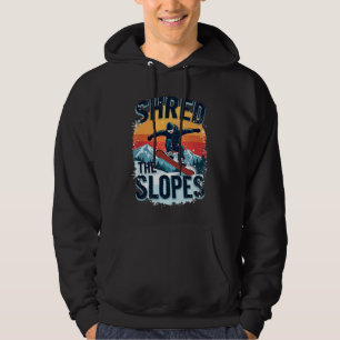Wintersportdesign - "Shred the Slopes" Snowboarder Hoodie