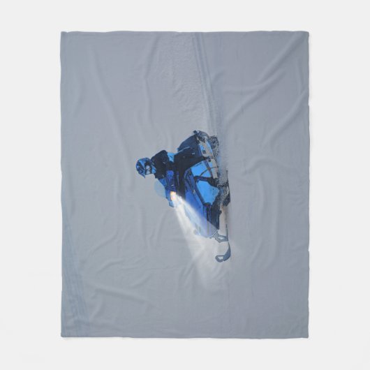 Wintersportgeschenk für Snow-Mobile Fleecedecke (Vorderseite)