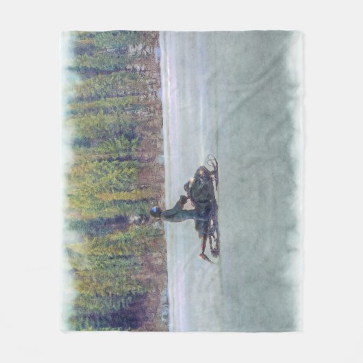 Wintersportgeschenk für Snow-Mobile Fleecedecke (Vorderseite)