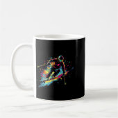Wintersports Alpine Paint Splash Skier Snow Ski Bo Kaffeetasse (Links)