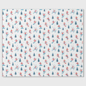 Wintersportski Snowboarden Muster Geschenkpapier (Flach)