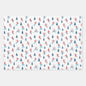 Wintersportski Snowboarden Muster Geschenkpapier Set (Vorderseite 3)